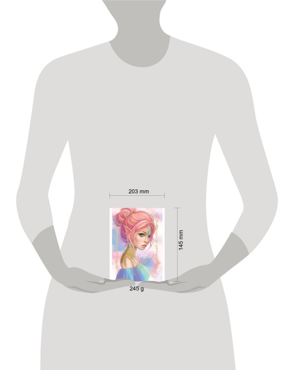 СКЕТЧБУК А5. ДЕВУШКА ЭЛЬФ (выб.лак)