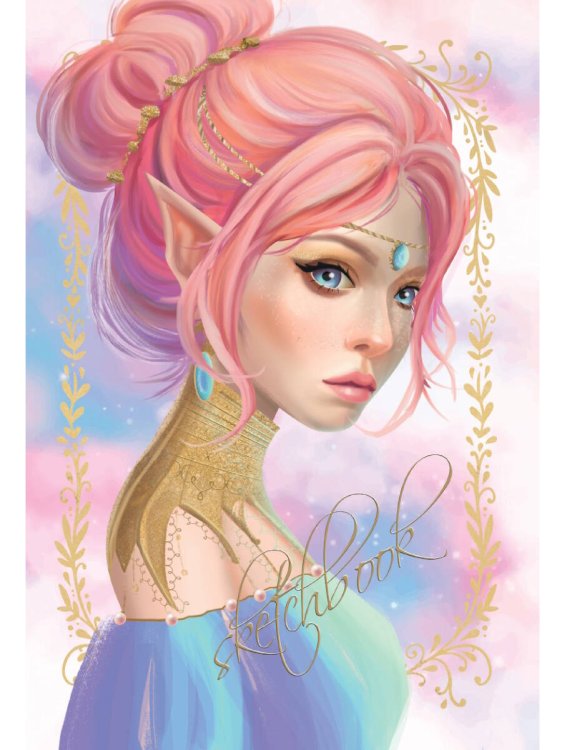 СКЕТЧБУК А5. ДЕВУШКА ЭЛЬФ (выб.лак)