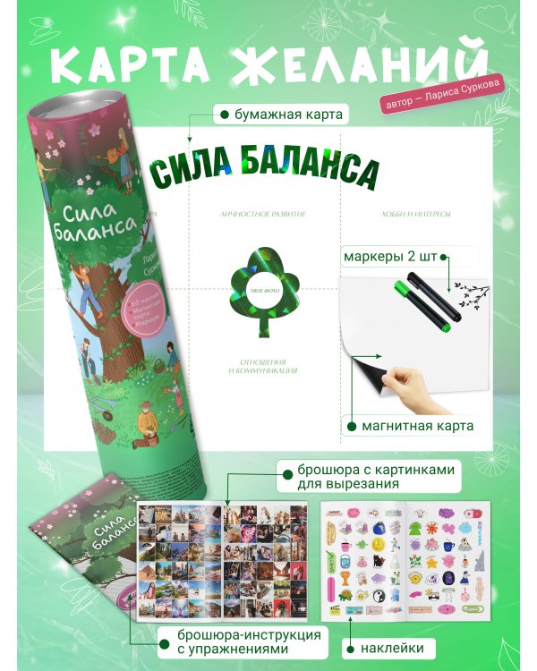 Сила баланса: work-life-study без стресса и выгорания (карта желаний в тубусе)