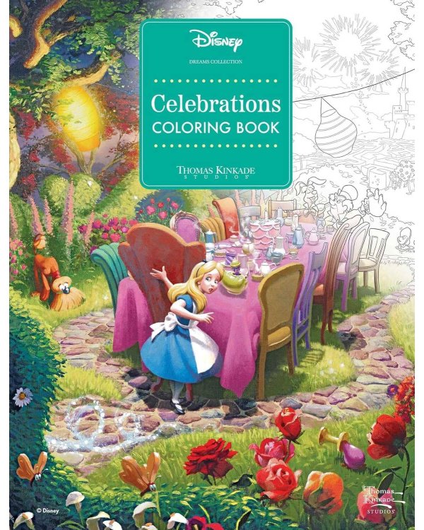 Disney Dreams Collection Thomas Kinkade Studios Celebrations Coloring Book Раскраска Disney Collection от Томаса Кинкейда /Книги на английском языке