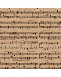 Упаковочная KRAFT бумага Ноты (10 л в рулоне, 70 Х 100 см) УБ-2170