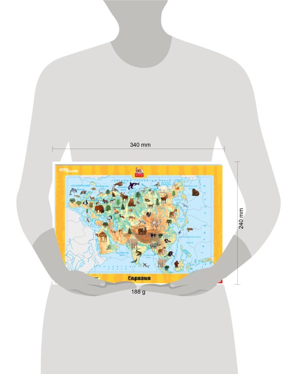 Развивающий пазл "Евразия" (большие) (IQ step)