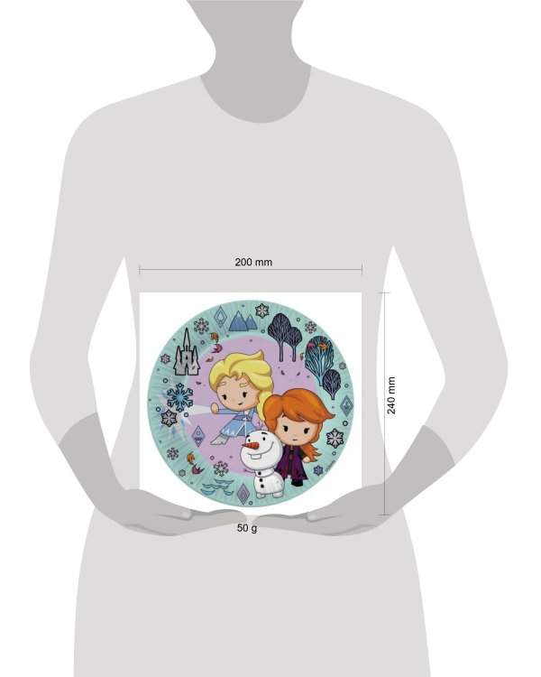 Frozen 2.  Набор бумажных тарелок, мятный, 6 шт d-180 мм (чиби)