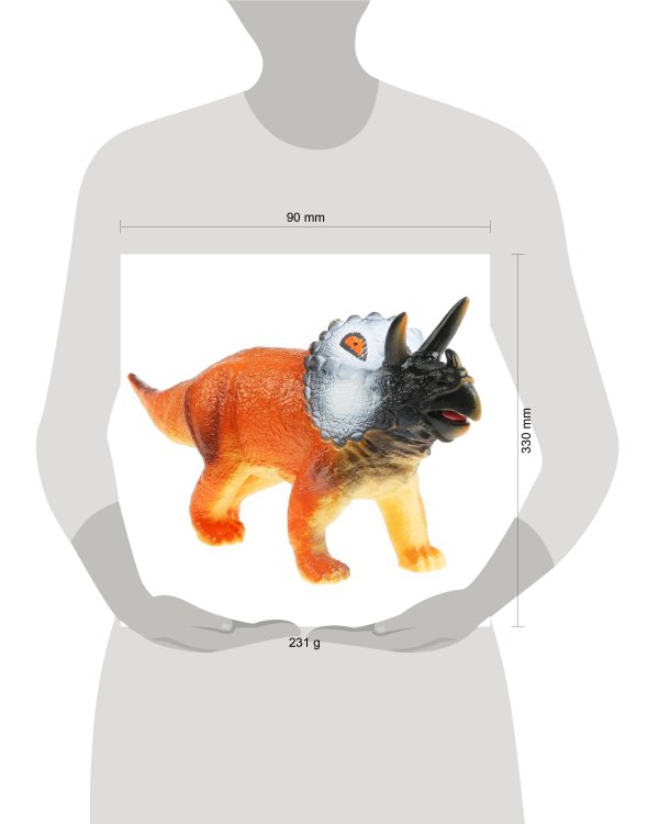 Игрушка пластизоль динозавр паразауролофы 37*9*13см, звук, хэнтэг Играем вместе в кор.2*36шт