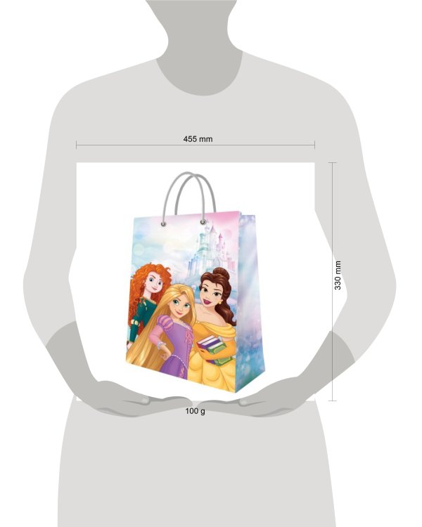 Принцессы. Пакет подарочный большой-4, 330*455*100 мм