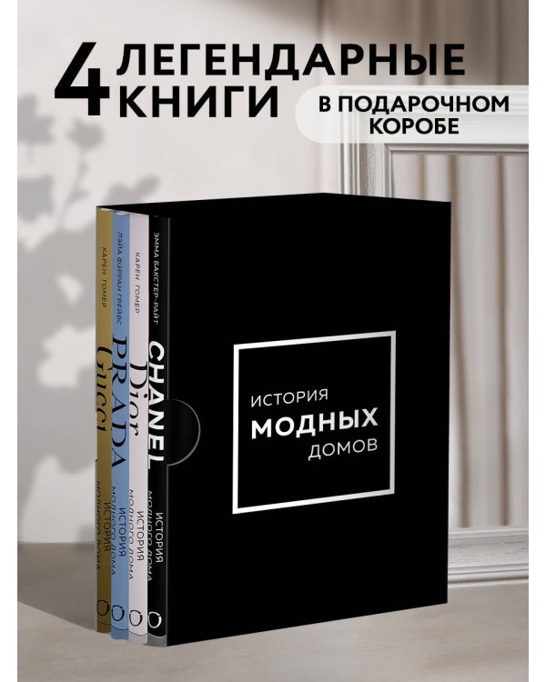 Подарочный набор. История модных Домов: Chanel, Dior, Gucci, Prada (черный)