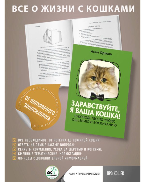 Здравствуйте, я ваша кошка! Руководство по уходу, общению и воспитанию