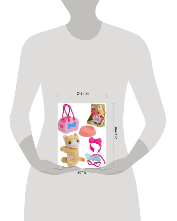 Игрушка мягкая "Котёнок в переноске"(аксесс.,цвет-микс) 21,5*8,5*24 см ( Арт. 2117158)