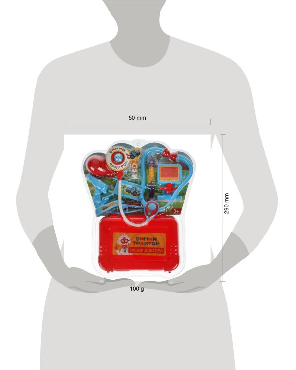 Набор доктора Синий ТРАКТОР блист.33*27*7см ИГРАЕМ ВМЕСТЕ в кор.2*36шт
