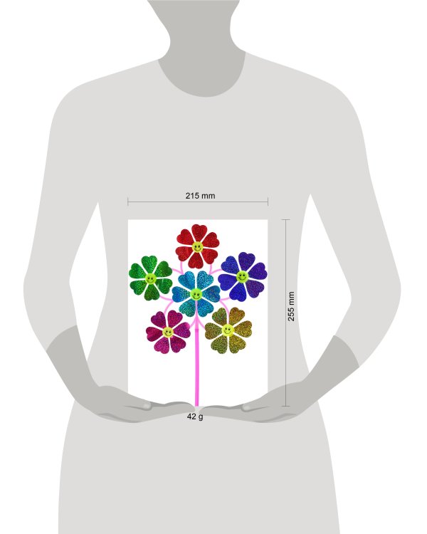 Серия Веселые забавы: Ветерок (46 см) 6 цветков "СМАЙЛИКИ" (в пакете) (Арт. AN02828)