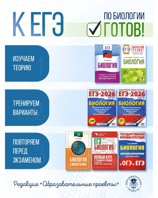 ЕГЭ. Биология. Полный курс в таблицах и схемах для подготовки к ЕГЭ
