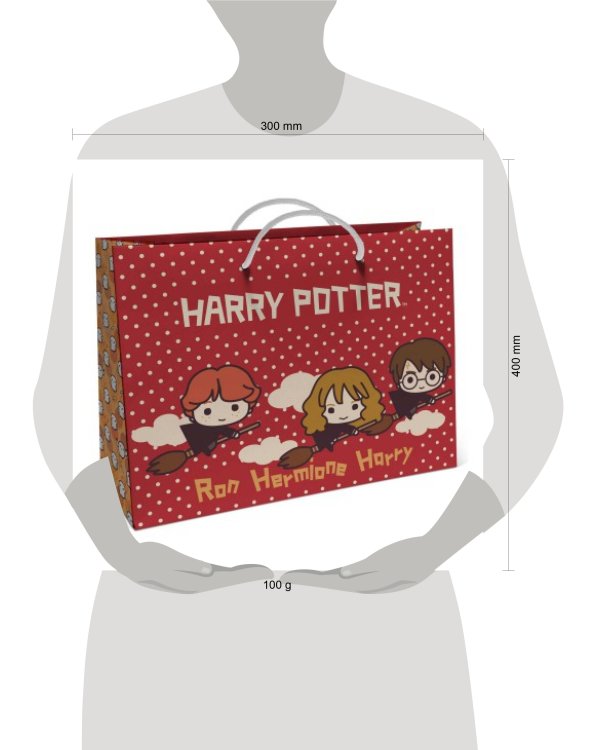Гарри Поттер.Пакет подарочный большой - 1 (красный), 400*300*140 мм