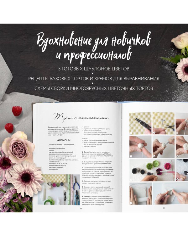 Сахарные цветы. Пошаговый гид по созданию цветов из сахарной мастики для декора тортов