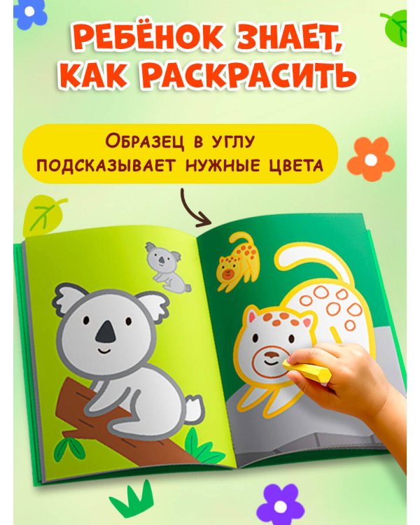 Раскраска с цветным контуром (Ежик)