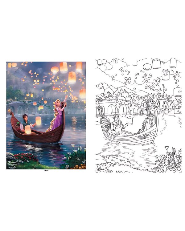 Disney Dreams Collection Thomas Kinkade Studios Disney Princess Coloring Book Раскраска Принцессы Disney /Книги на английском языке