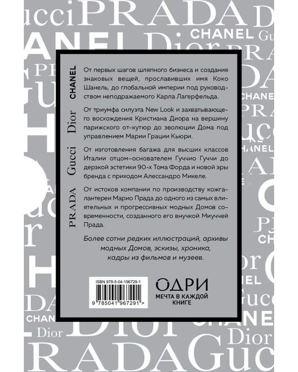 Подарочный набор. История модных Домов: Chanel, Dior, Gucci, Prada (серебряный)
