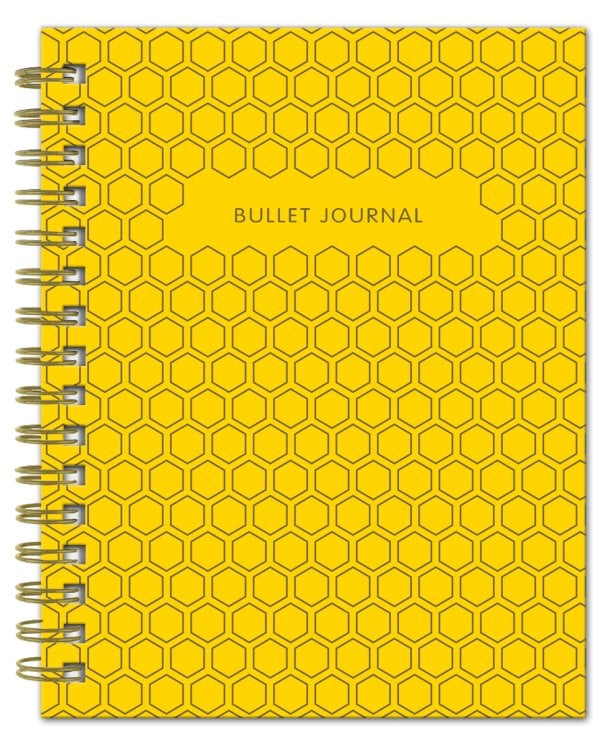 Bullet Journal (Медовый) 162x210мм, твердая обложка, пружина, блокнот в точку, 120 стр.