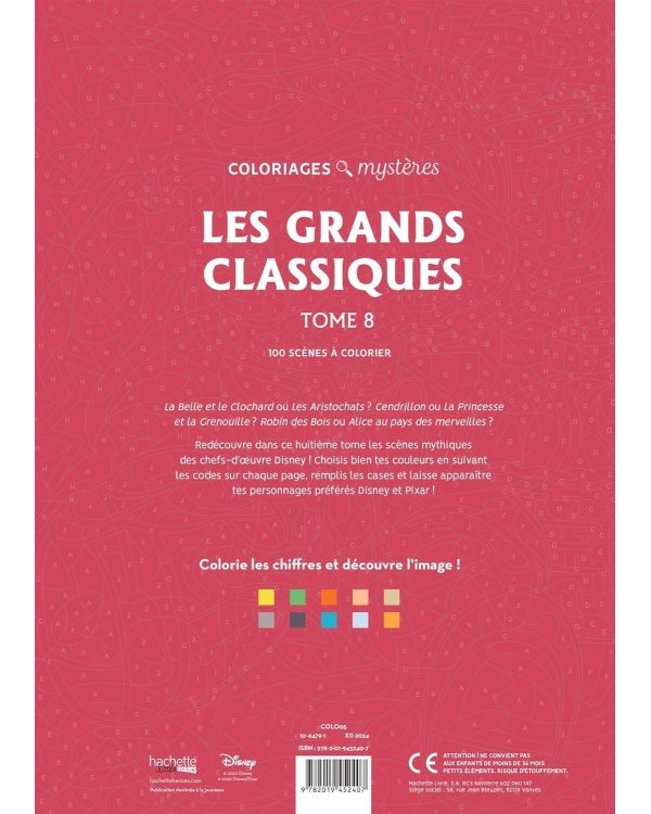 Coloriages mysteres Disney Les grands classiques Tome 8  Раскраска Волшебный мир Диснея Великая классика том 8 /Книги на английском языке