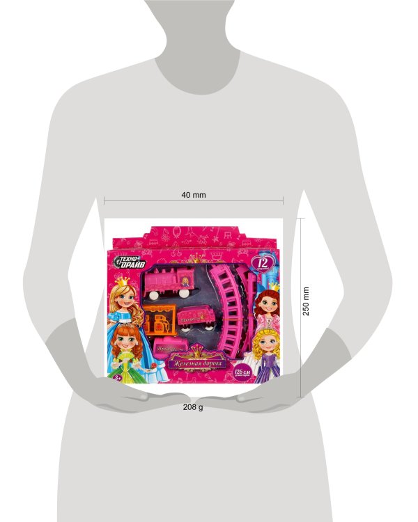 Железная дорога мульт принцессы, длина пути 126 см, кор.25*24,5*3,5см ТЕХНОДРАЙВ в кор.2*60шт