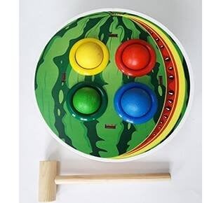 Деревянная игрушка.Стучалка цветная «Арбуз», 4 отверстия (Арт. 115304)