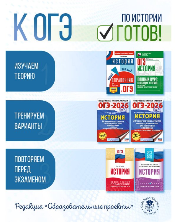 ОГЭ. История. Полный курс в таблицах и схемах для подготовки к ОГЭ