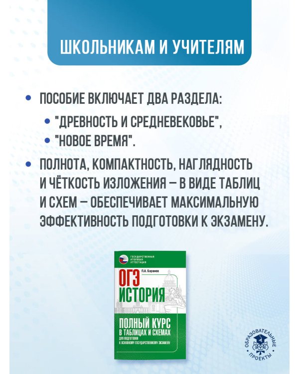 ОГЭ. История. Полный курс в таблицах и схемах для подготовки к ОГЭ