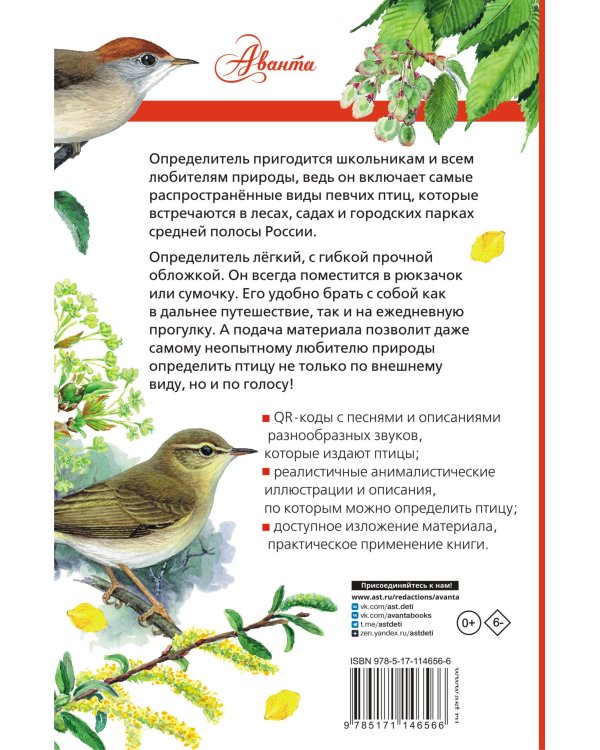Певчие птицы. Средняя полоса европейской части России. Определитель с голосами птиц
