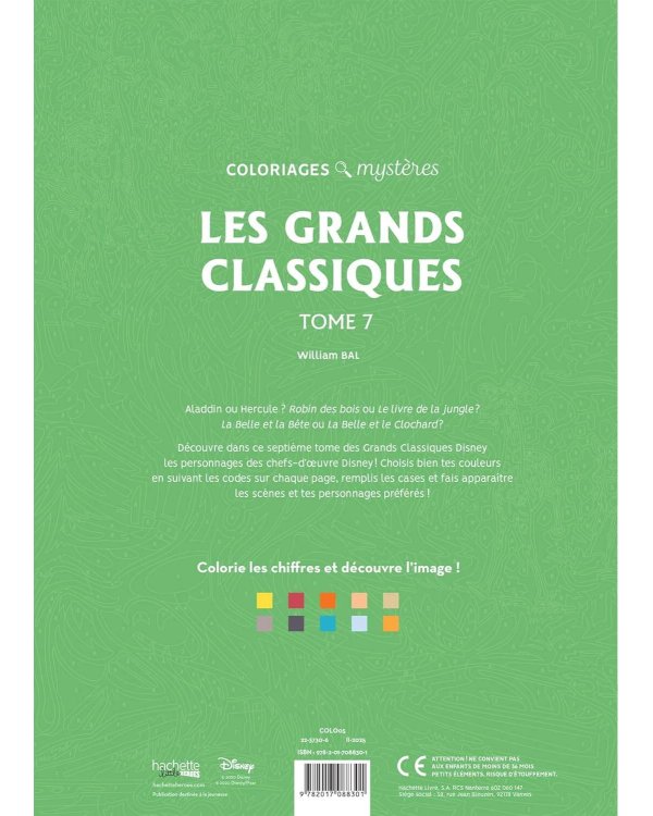 Coloriages mysteres Disney Les grands classiques Tome 7 Раскраска Волшебный мир Диснея Великая классика том 7 /Книги на английском языке