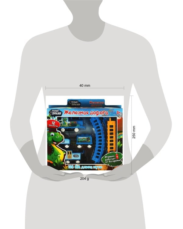 Железная дорога мультяшная динозаврики, дл.пути 126,кор.25*20,5*4см ТЕХНОДРАЙВ в кор.2*54шт