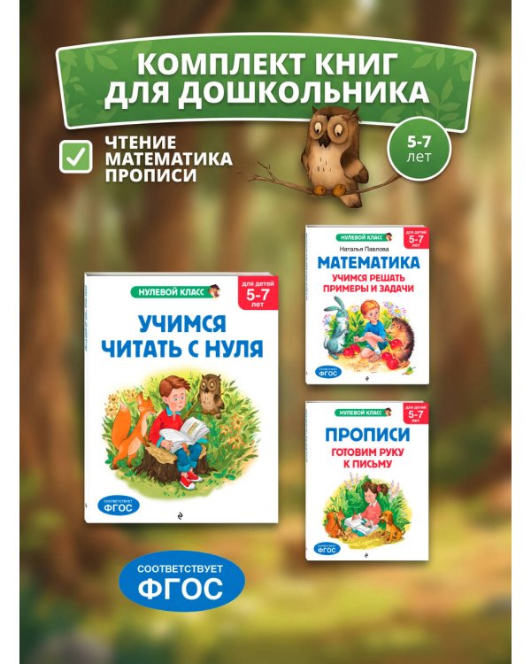 Комплект книг для дошкольника: математика чтение прописи 5-7 лет (ИК)