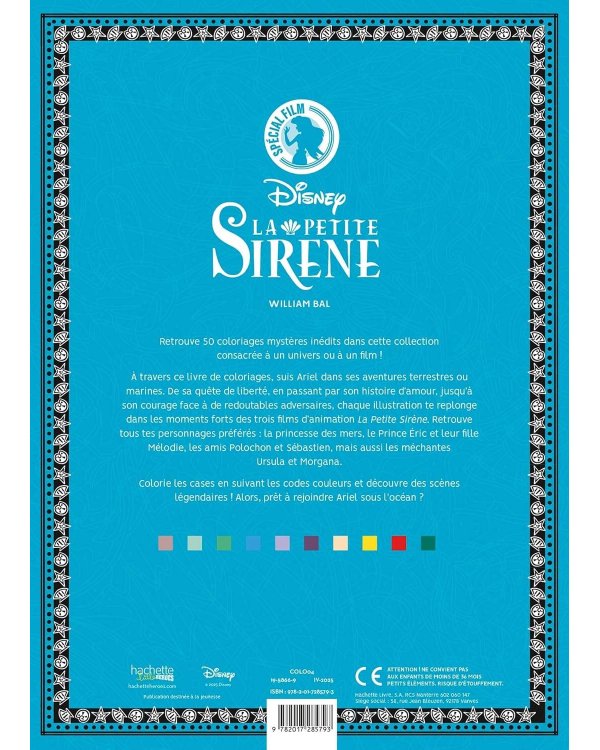 Coloriages mysteres Disney La Petite Sirene Раскраска Волшебный мир Диснея Русалочка /Книги на английском языке