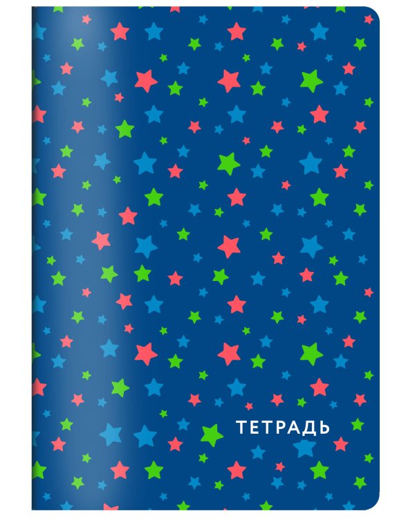 Звездное небо. Тетрадь общая, А5, 48л., накидка, 4 п. полноцвет., выб. лак