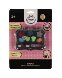 Косметика ДЛЯ ДЕВОЧЕК набор косметики: помада, тени с блестками МИЛАЯ ЛЕДИ в кор.2*180шт