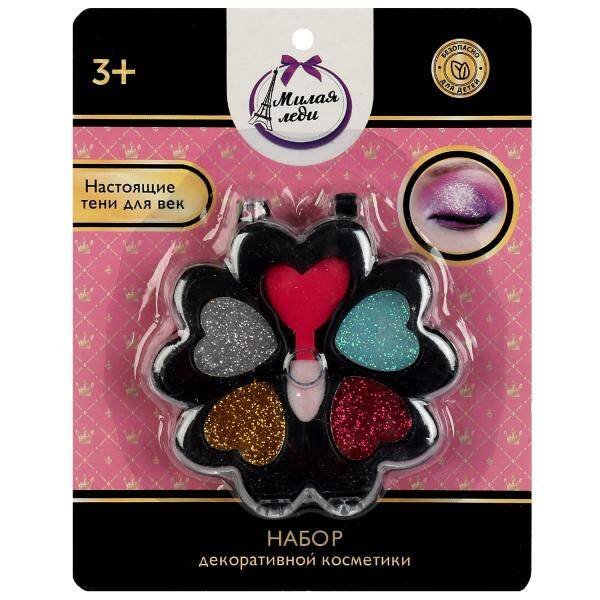 Косметика ДЛЯ ДЕВОЧЕК теня для век с блестками МИЛАЯ ЛЕДИ в кор.3*288шт