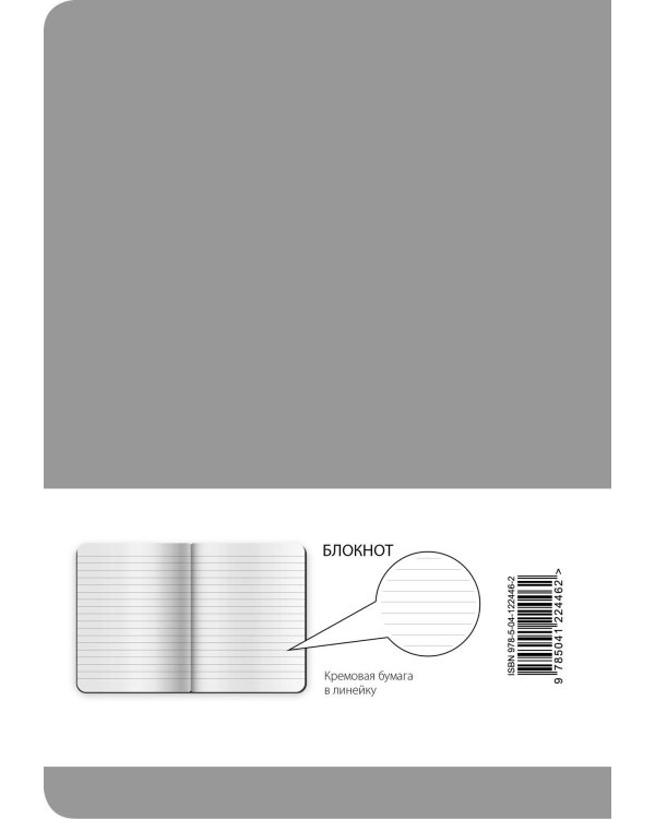 Блокнот. Минимализм (формат А5, кругление углов, тонированный блок, ляссе, обложка серая) (Арте)