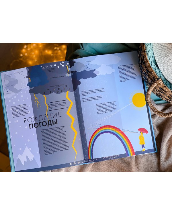Небо. Интерактивная книга с клапанами и резными иллюстрациями про атмосферу, космос, воздухоплавание