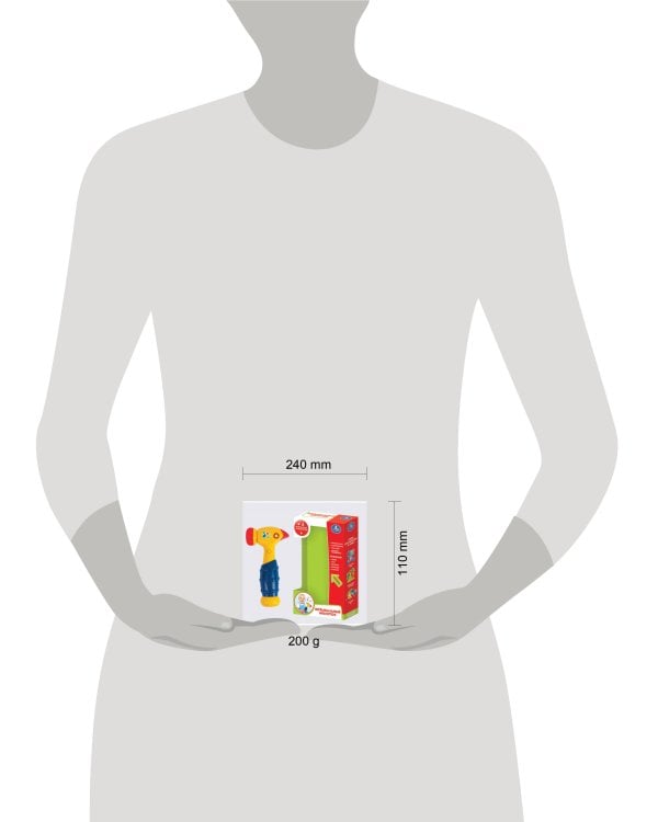 МОЛОТОК "УМКА" МУЗЫКАЛЬНЫЙ НА БАТ. СО СВЕТОМ В РУСС. КОР. 10,5*5*24СМ в кор.2*24шт