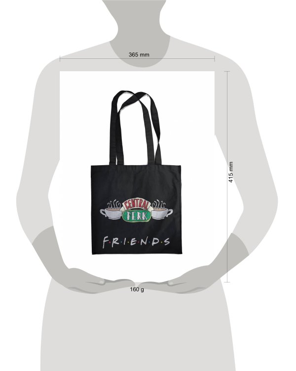 Сумка. Friends. Central perk (черная, 38х43 см, длина ручек 58 см)