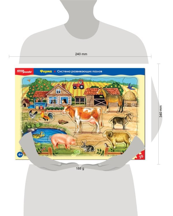 Развивающий пазл "Ферма" (большие)