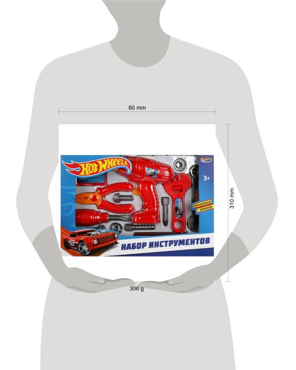 Набор инструментов ХОТ ВИЛС кор.31,5*21,5*5,5см ИГРАЕМ ВМЕСТЕ в кор.2*36шт