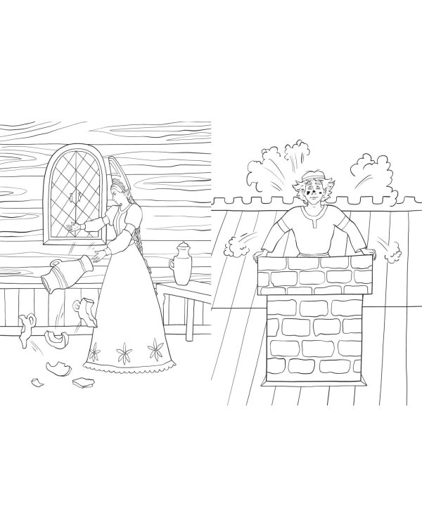 Летучий корабль. Раскраска