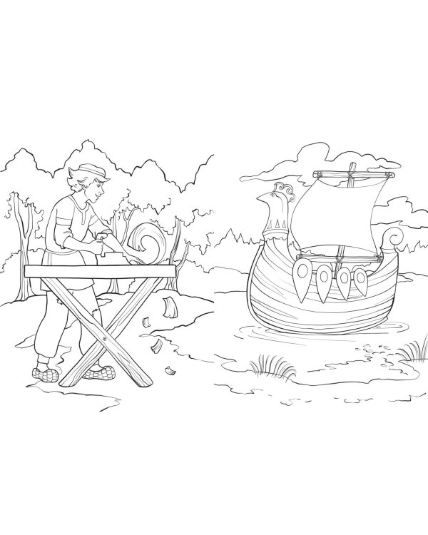 Летучий корабль. Раскраска