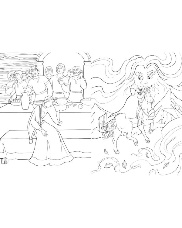 В Лукоморье. Раскраска по мотивам сказок А. С. Пушкина