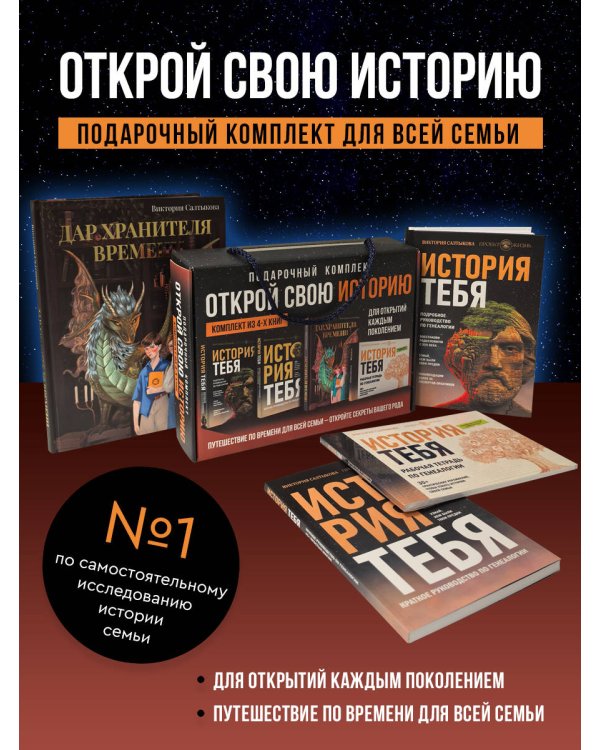 История тебя. Открой свою историю. Подарочный комплект из четырех книг по генеалогии