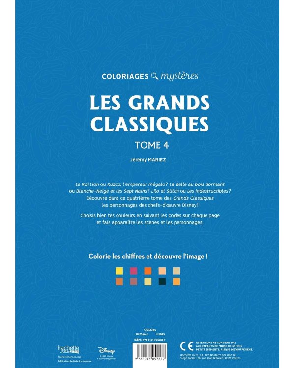 Coloriages mysteres Disney Les grands classiques Tome 4 Раскраска Волшебный мир Диснея Великая классика том 4  /Книги на английском языке