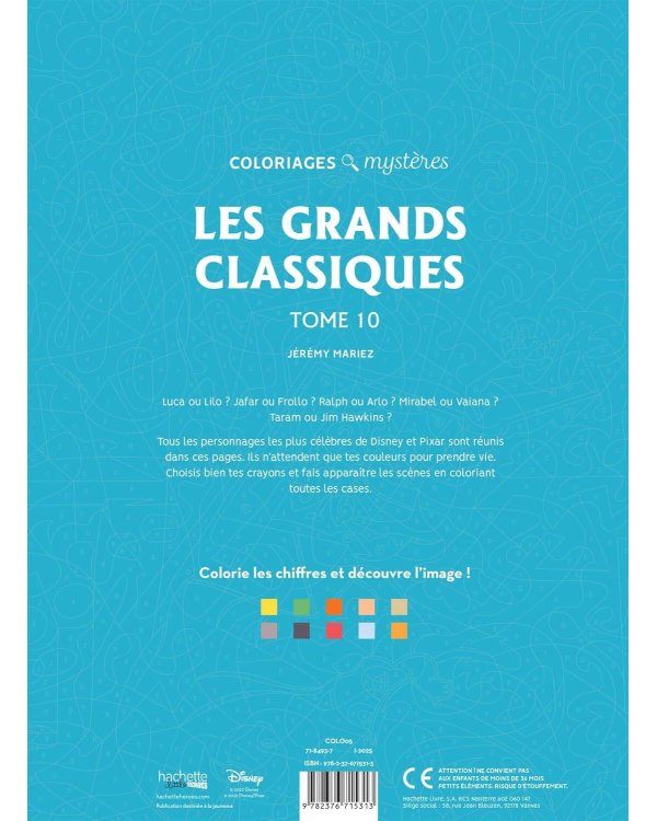 Coloriages mysteres Disney Les grands classiques Tome 10 Раскраска Волшебный мир Диснея Великая классика том 10 /Книги на английском языке