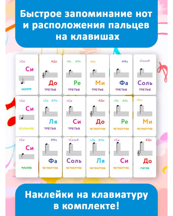 Детский самоучитель игры на фортепиано: с наклейками
