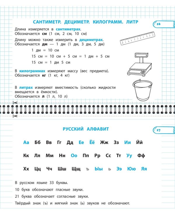 Все правила математики и русского языка. 1 класс