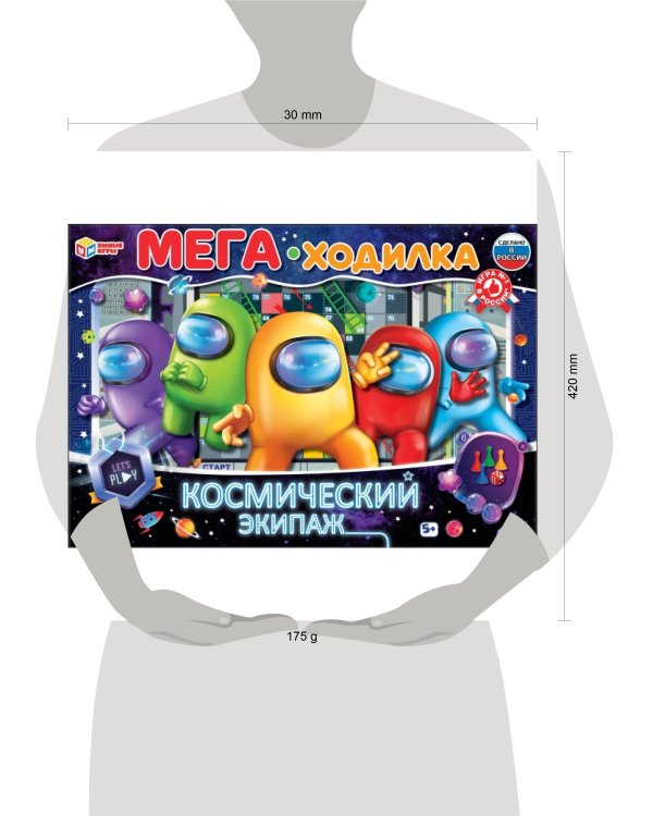 Мега-ходилка Космический экипаж. МЕГА - ходилка. 420х290х30мм. Умные игры в кор.20шт