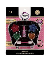 Косметика ДЛЯ ДЕВОЧЕК набор косметики: помада, тени с блестками МИЛАЯ ЛЕДИ в кор.3*240шт